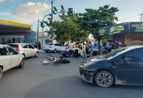 Motorista bêbado causa acidente e deixa motociclista ferido em Teresina