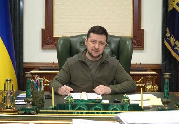 Volodymyr Zelensky discursando