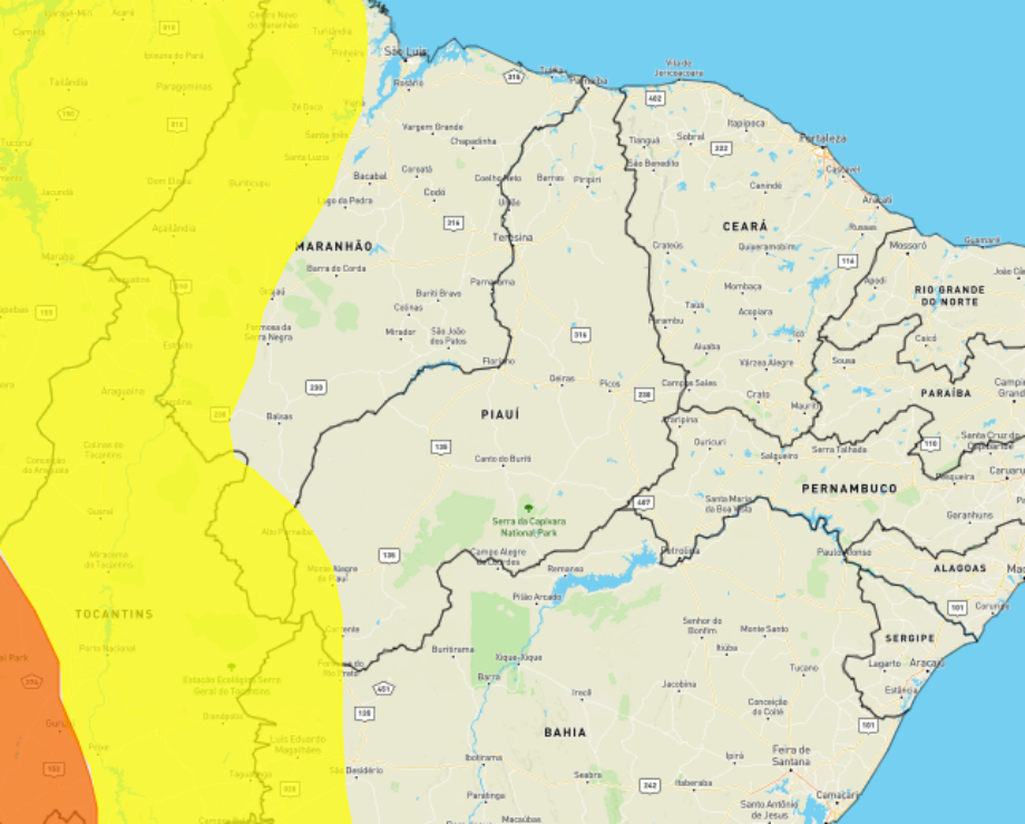 Inmet emite alerta de chuvas intensas para oito municípios do Piauí