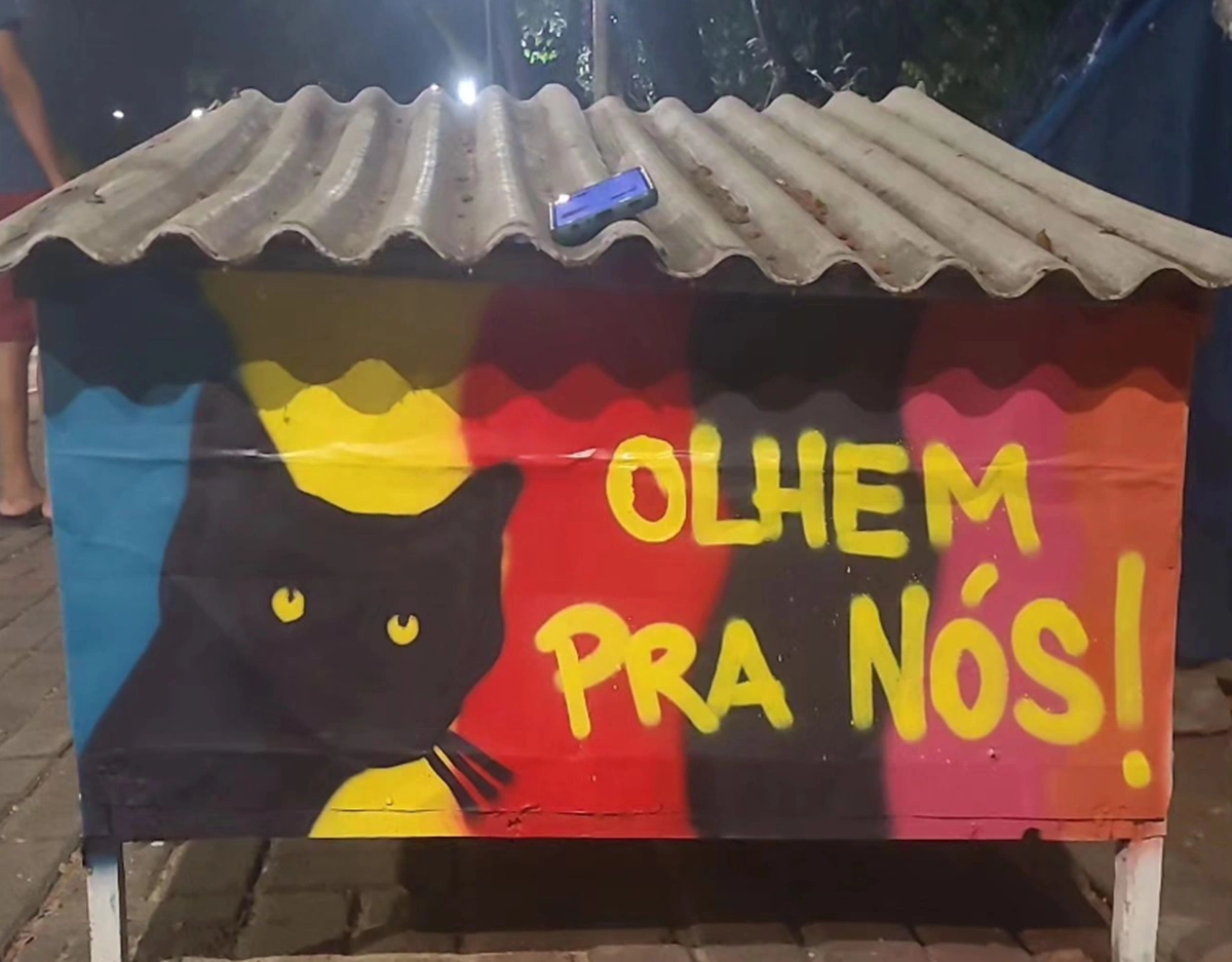 Pintura nas casas para animais trouxe cor para a Avenida Marechal