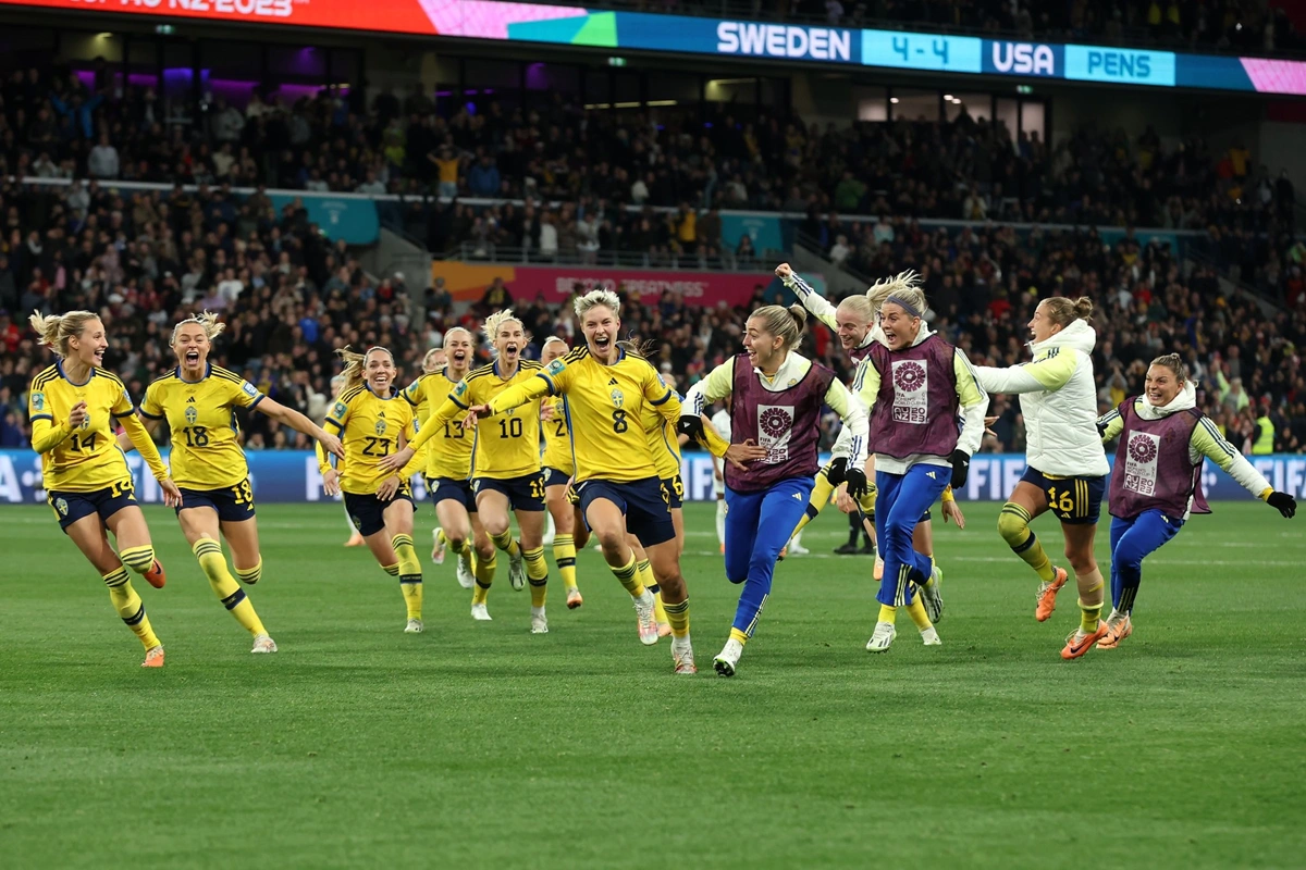 Suecas comemoram classificação às quartas de final da Copa do Mundo