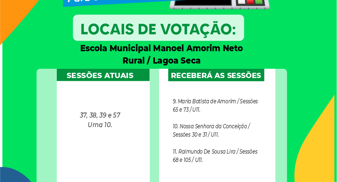 Local de votação na Escola Municipal Manoel Amorim Neto- Rural/ Lagoa Seca