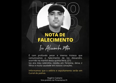 Vice-prefeito de Pimenteiras lamentou morte de sobrinho