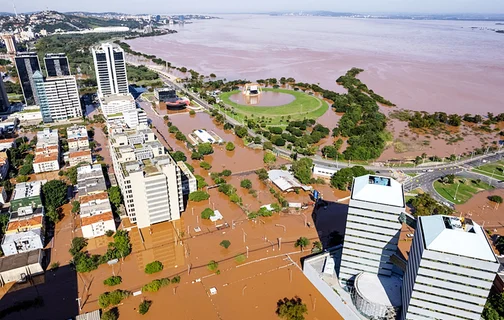 Cidade de Porto Alegre alagada