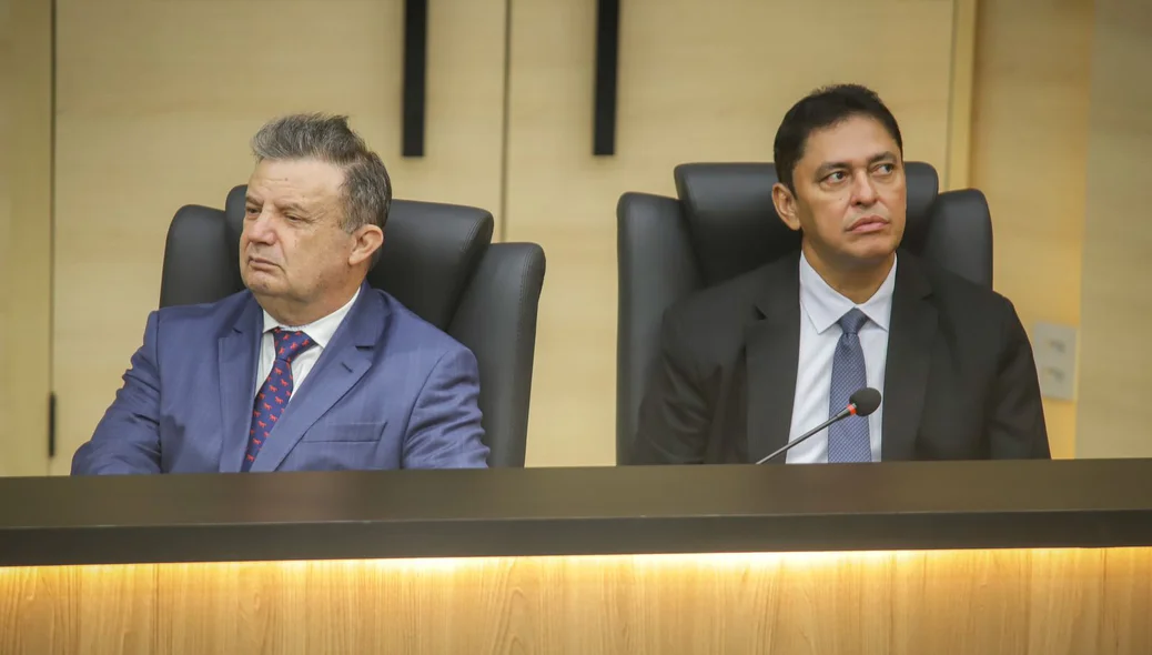 Desembargador Erivan Lopes e promotor de Justiça, Cleandro Moura