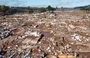 Imagem feita por um drone mostra um bairro inteiro varrido pela água em Cruzeiro do Sul