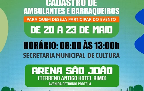 Prefeitura de Esperantina abre cadastro para ambulantes e barraqueiros no São João da Esperança 2024