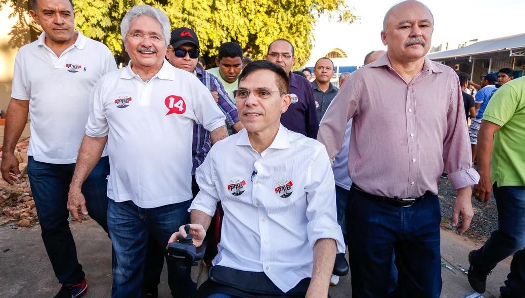 Amadeu Campos com o candidato a vice Décio Solano e o senador Elmano Férrer