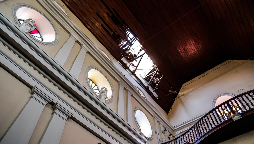 Parte do teto da igreja de São Benedito