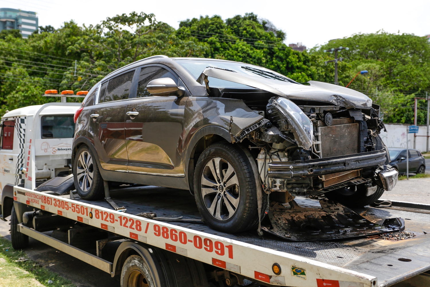 Kia Sportage envolvido no acidente