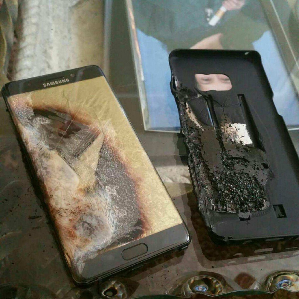 Samsung Galaxy Note 7 após explosão
