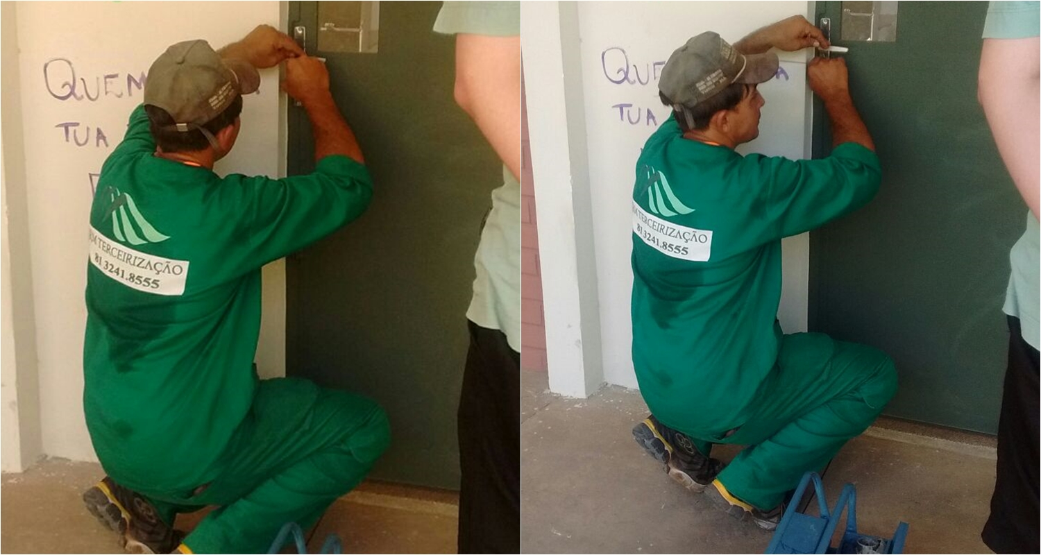 Homem tenta restaurar fechadura na UFPI