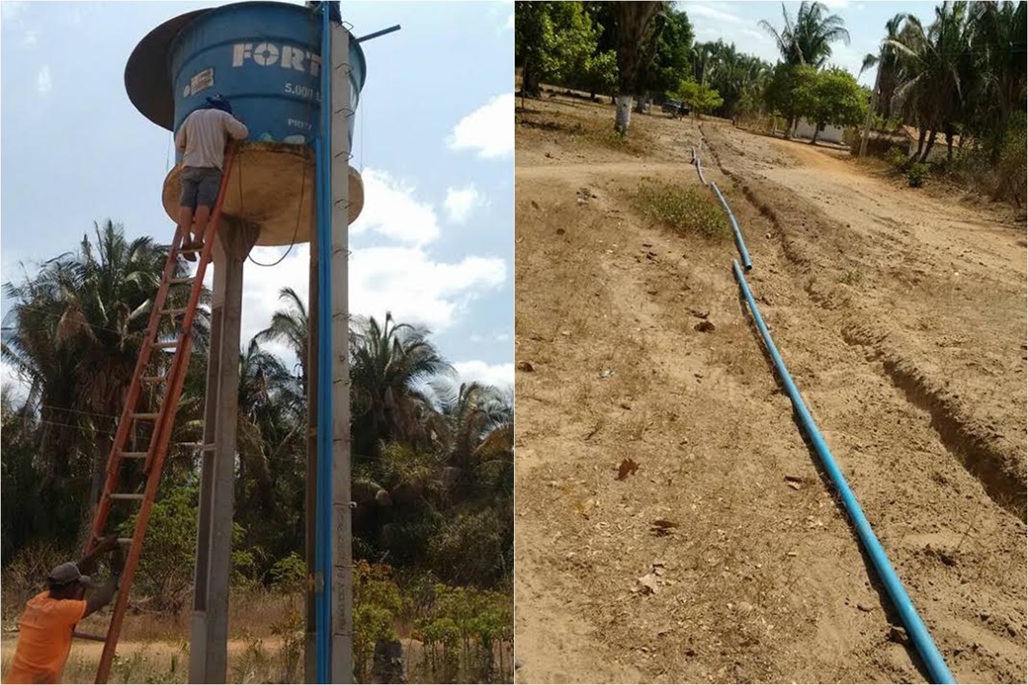 Obra de abastecimento de água na comunidade Barro