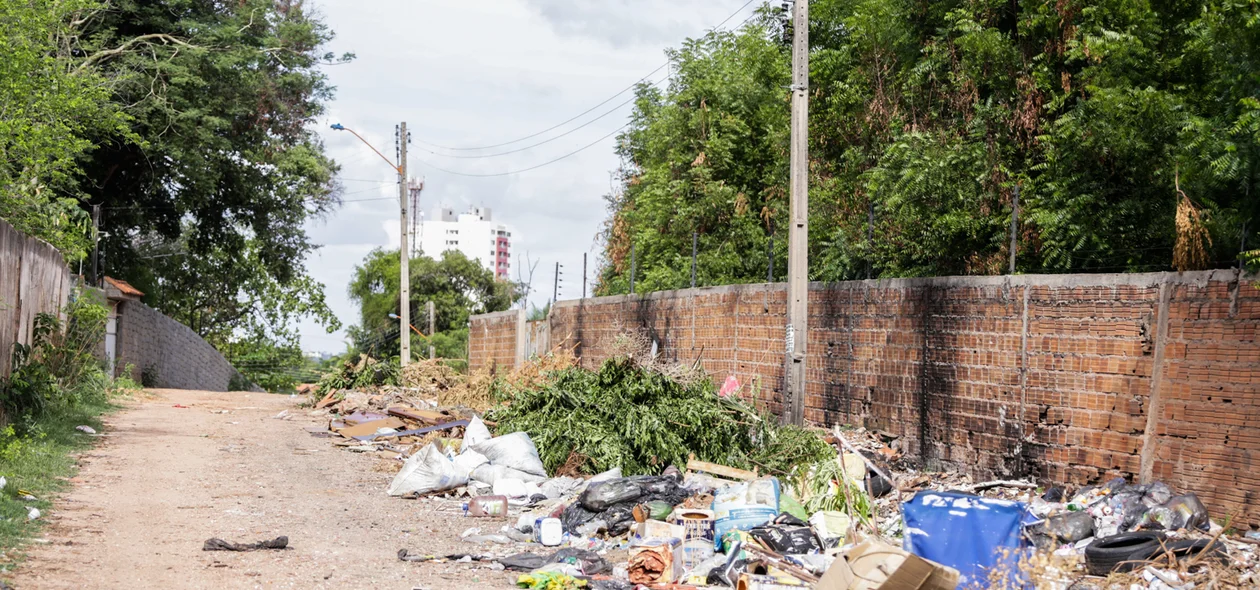 Lixo toma de conta da rua Senador Esmaragdo