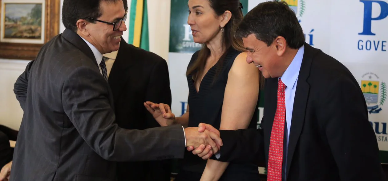 Governador Wellington Dias com Zé Santana e a vice-governadora Margarete Coelho