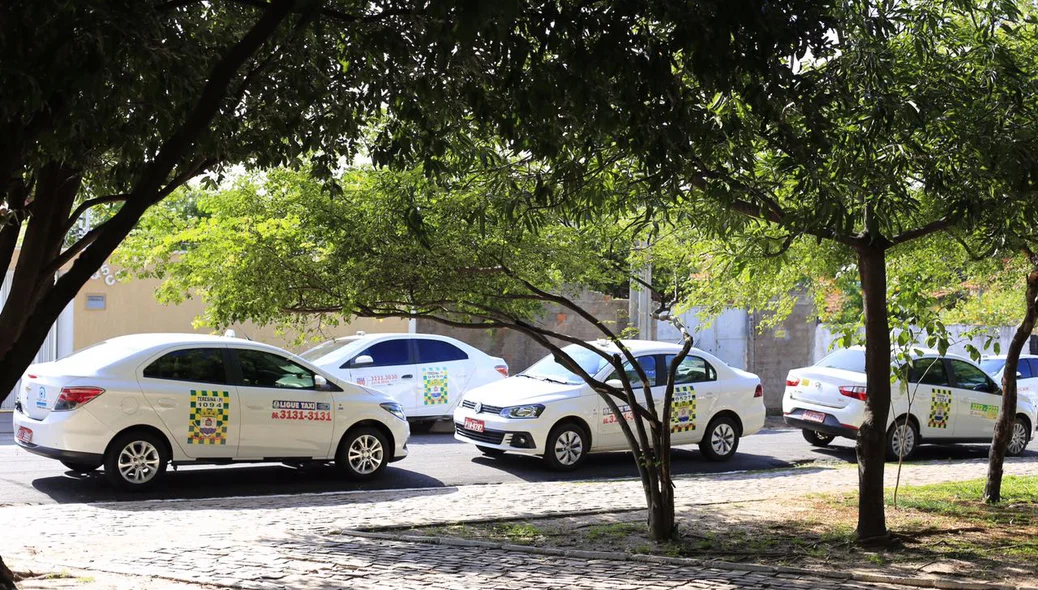 Concentração de taxistas no Monte Castelo