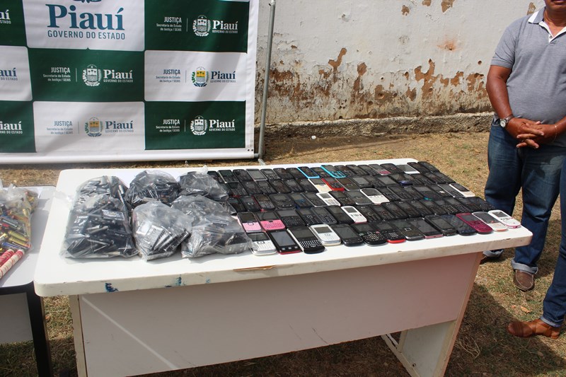 Foram encontrados 162 celulares, baterias e pilhas durante um ano de vistorias na Casa de Custódia.