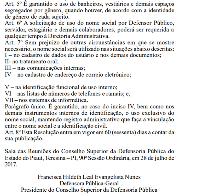 Resolução da Defensoria Pública do Estado do Piauí
