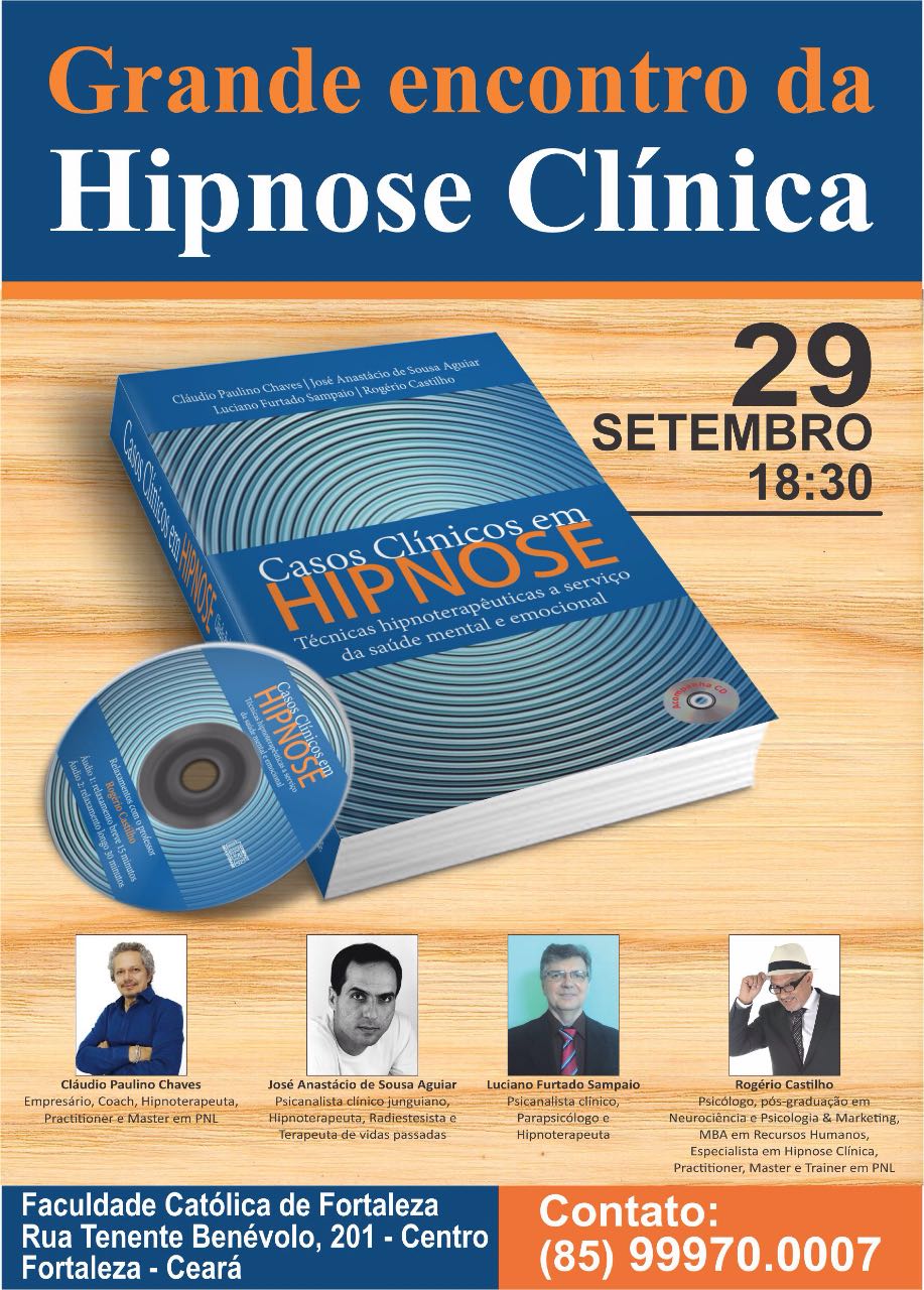 Livro Casos Clínicos em Hipnose será lançado em Fortaleza