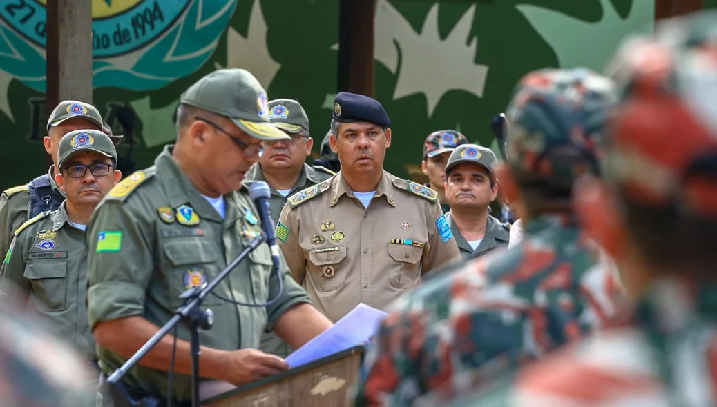 Tenente-coronel Walber Nunes em troca de comando da Polícia Ambiental