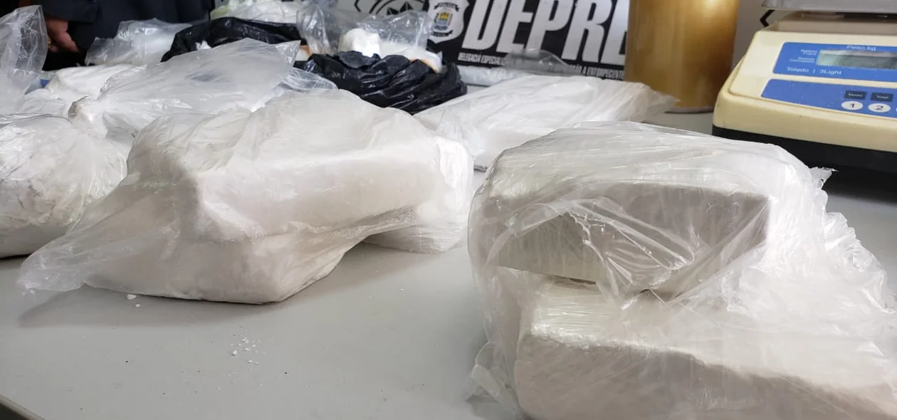Cocaína apreendida pela DEPRE