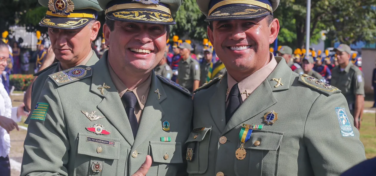 Coronel Scheiwann Lopes e coronel Jacks Galvão