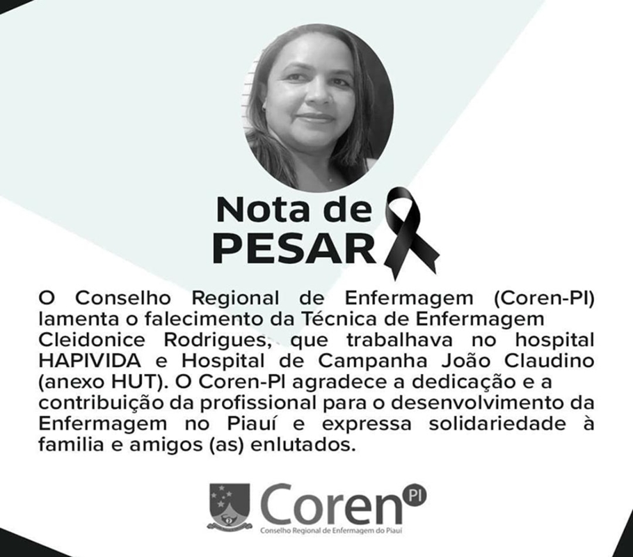 Coren-PI lamenta morte de Cleidonice Rodrigues