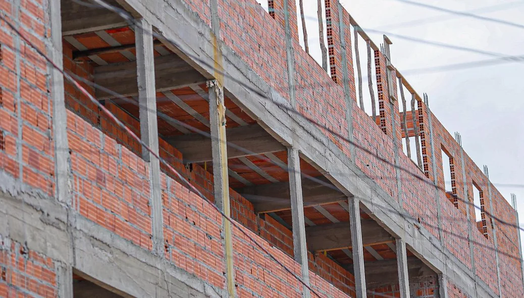 Parte da construção do prédio