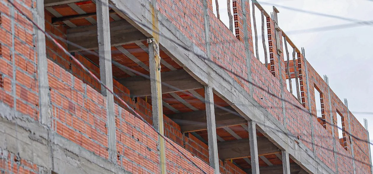 Parte da construção do prédio