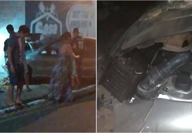 Veículo ficou destruído ao invadir muro de residência