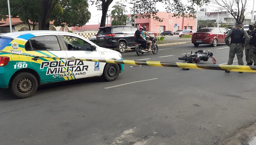 Área isolada pela Polícia Militar