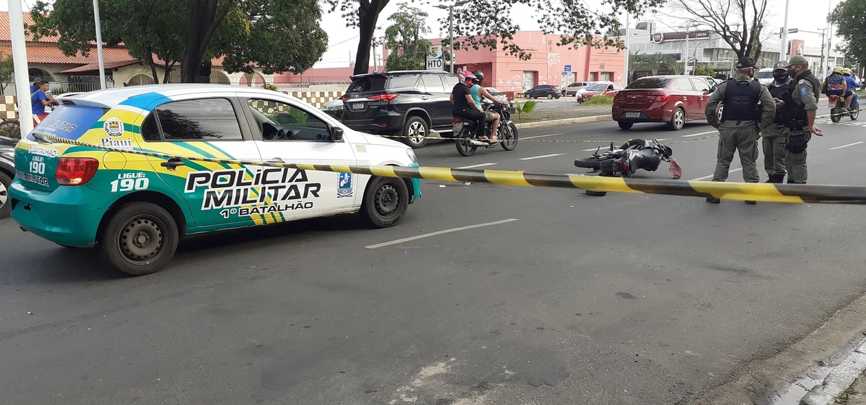 Área isolada pela Polícia Militar