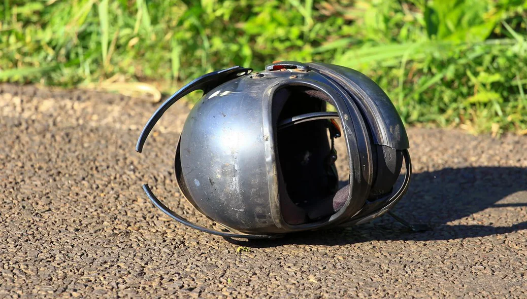 Capacete da vítima