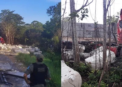 Carreta saiu da pista