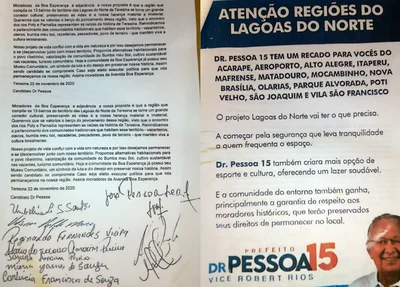 Carta com assinatura do prefeito e panfleto com a promessa