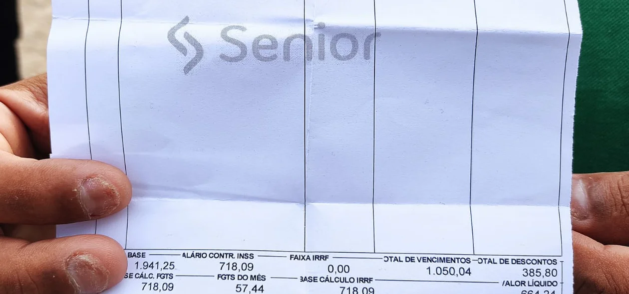 Contracheque de um cobrador de ônibus