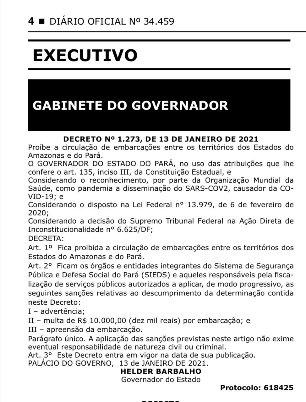 Decreto do governador do Pará
