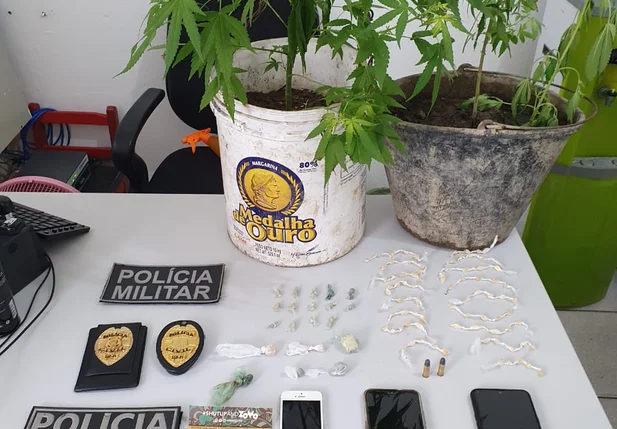 Drogas e materiais apreendidos