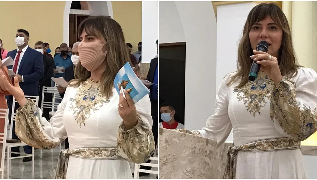 Ivanária Sampaio durante missa de posse