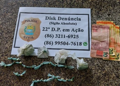 Material apreendido pela Polícia Civil