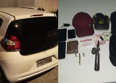 O veículo e os materiais que foram encontrados em seu interior foram apreendidos pela PM