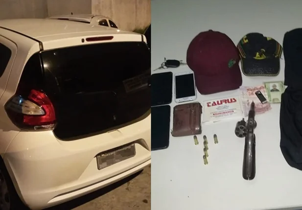 O veículo e os materiais que foram encontrados em seu interior foram apreendidos pela PM