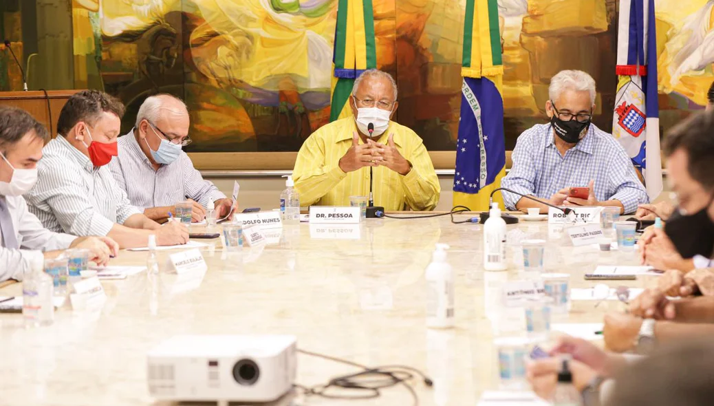 Prefeito Dr. Pessoa durante seu pronunciamento