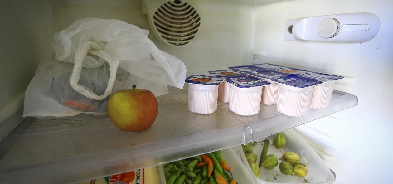 Produtos na geladeira
