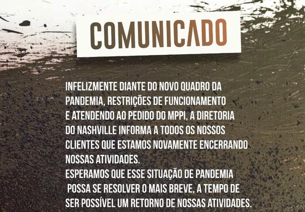 The Nashville encerra as atividades em Teresina