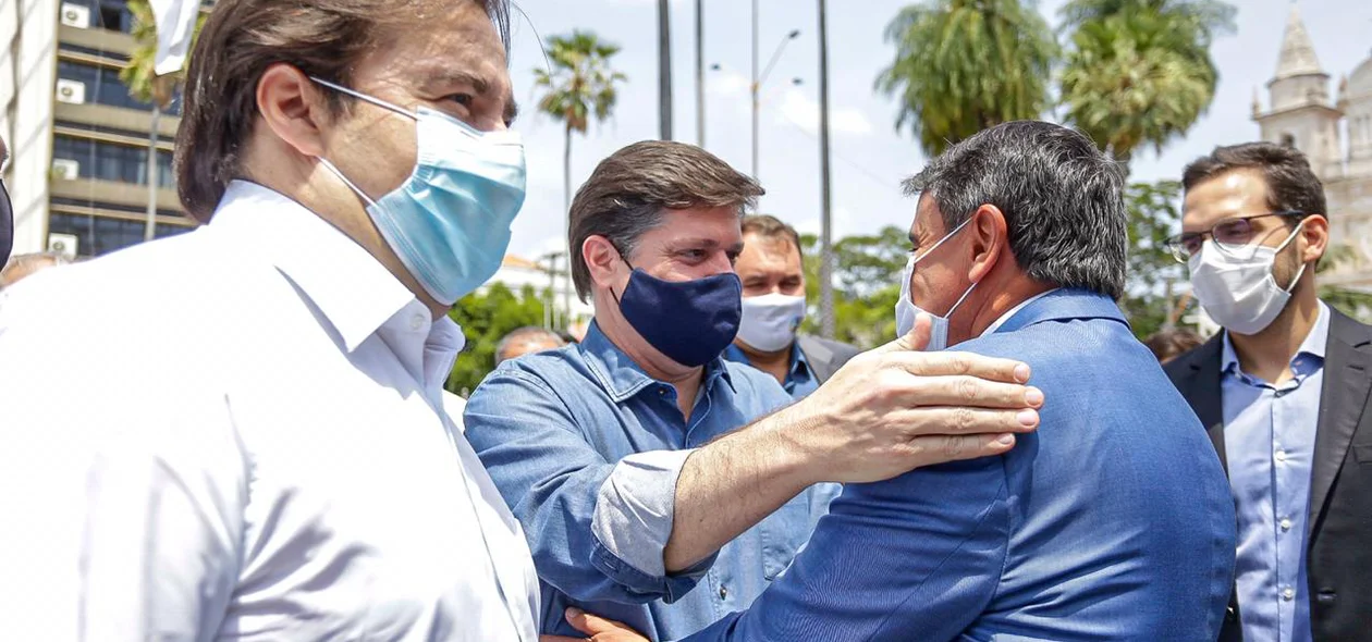 Wellington Dias, Baleia Rossi e Rodrigo Maia