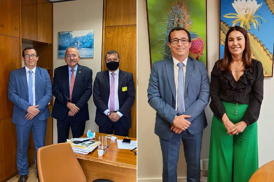 Junior Percy ao lado de Átila Lira e Margarete Coelho
