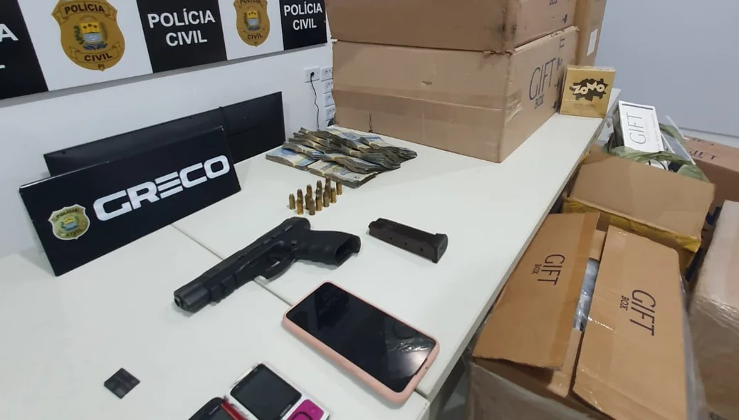 Materiais apreendidos pela Polícia Civil