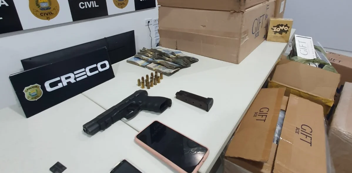 Materiais apreendidos pela Polícia Civil