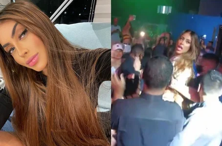 MC Mirella durante ataque em saída de show